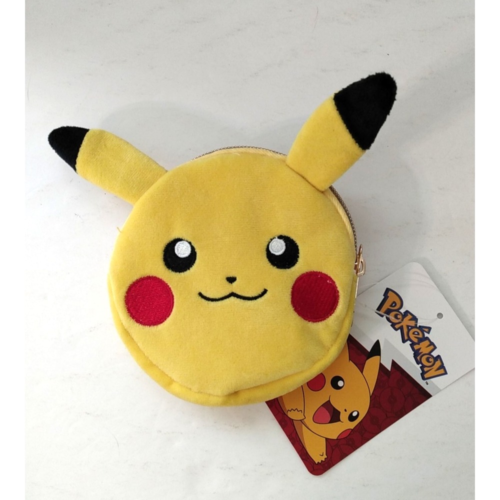 Pokémon Pikachu Zipper Pouch 5" embroidered face NWT coin purse